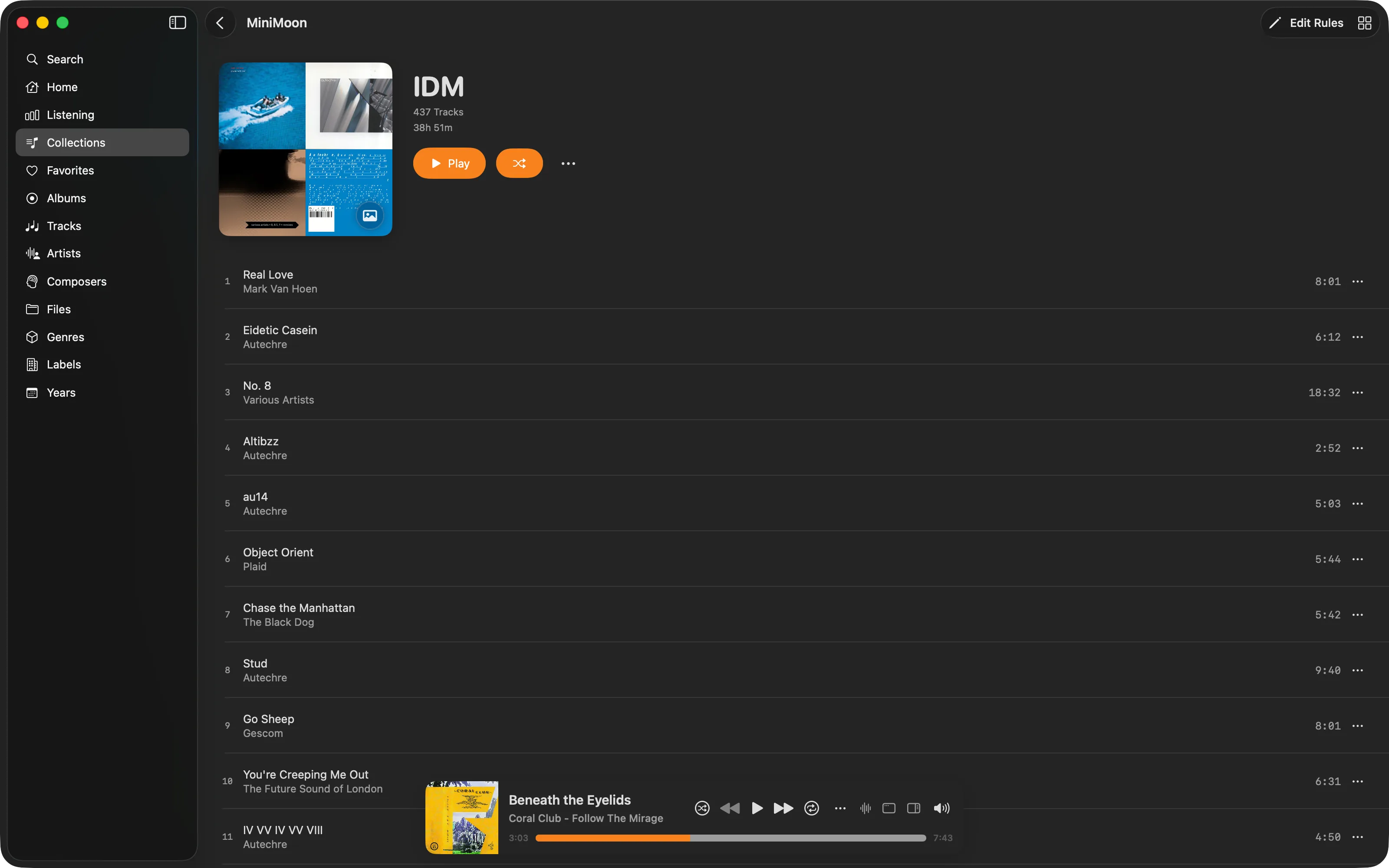 MiniMoon smart collections view