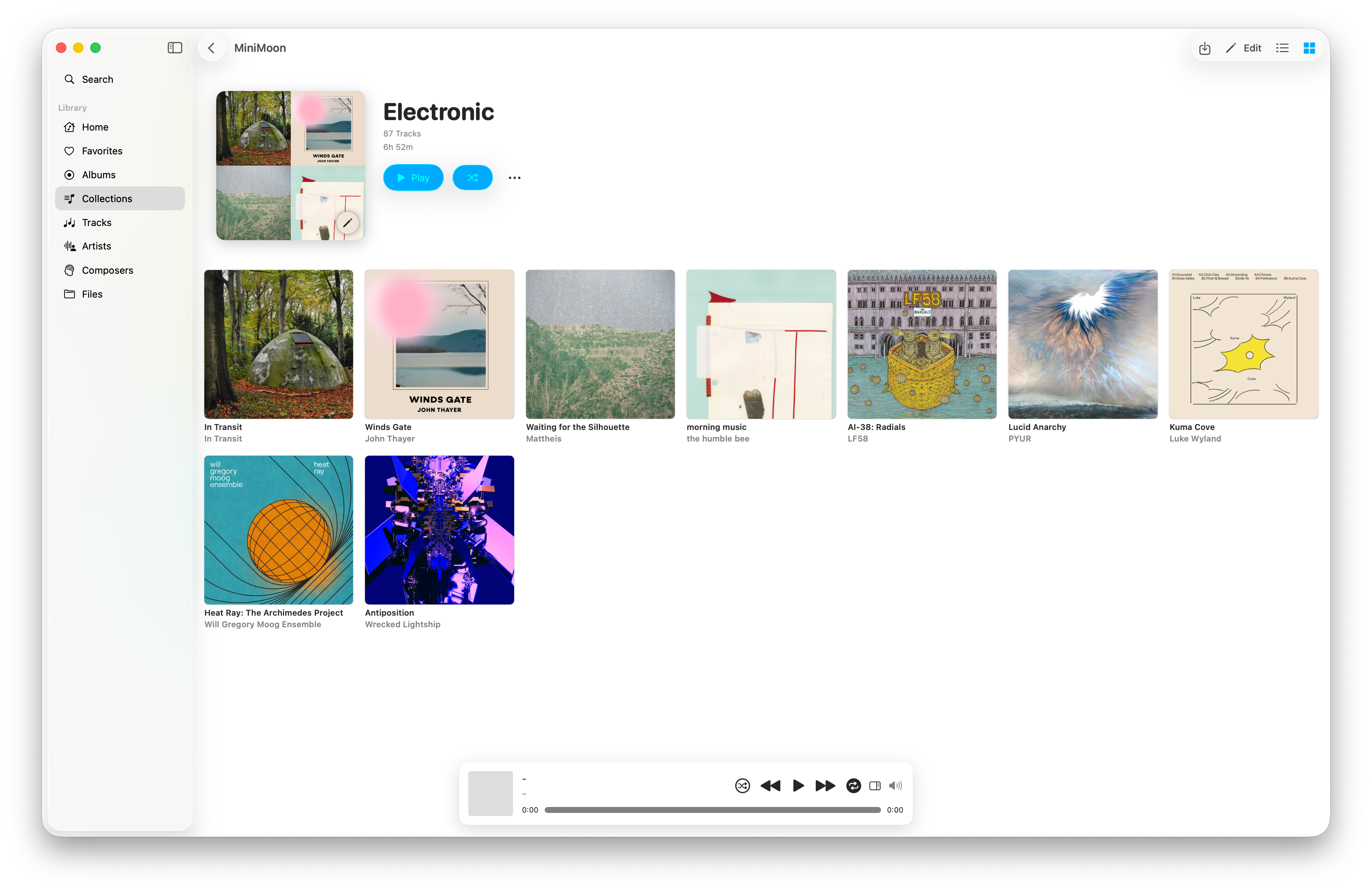MiniMoon collections view